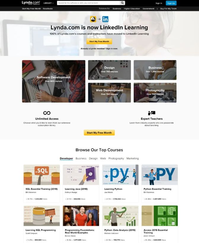 Lynda主頁